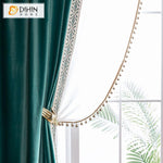 DIHIN HOME Luxury European Velvet Cloth Customized Curtains,Blackout Grommet Window Curtain for Living Room ,52x63-inch,1 Panel