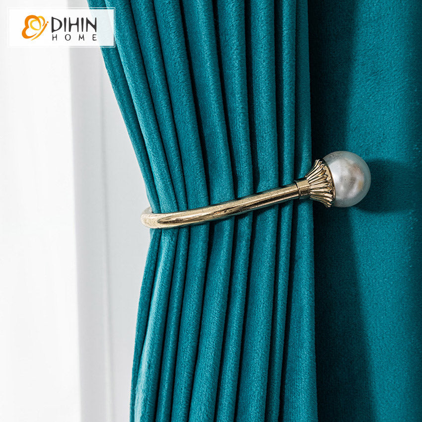 DIHINHOME Home Textile European Curtain DIHIN HOME Luxury Fashion Velvet Fabric,Blackout Curtains Grommet Window Curtain for Living Room ,52x63-inch,1 Panel