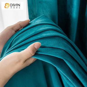 DIHINHOME Home Textile European Curtain DIHIN HOME Luxury Fashion Velvet Fabric,Blackout Curtains Grommet Window Curtain for Living Room ,52x63-inch,1 Panel