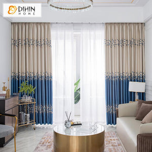 DIHINHOME Home Textile European Curtain DIHIN HOME Luxury High Precision Jacquard,Blackout Grommet Window Curtain for Living Room ,52x63-inch,1 Panel