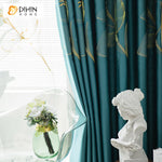 DIHINHOME Home Textile European Curtain DIHIN HOME Luxury Imitation Silk Flowers Printed Curtains,Grommet Window Curtain for Living Room ,52x63-inch,1 Panel