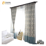 DIHIN HOME Modern Cotton Linen Geometric Curtain,Blackout Curtains Grommet Window Curtain for Living Room ,52x84-inch,1 Panel