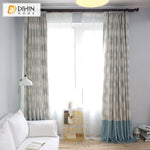 DIHIN HOME Modern Cotton Linen Geometric Curtain,Blackout Curtains Grommet Window Curtain for Living Room ,52x84-inch,1 Panel