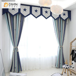 DIHIN HOME Modern Embroidered Cotton Linen Curtain Luxury Valance,Blackout Curtains Grommet Window Curtain for Living Room ,52x84-inch,1 Panel