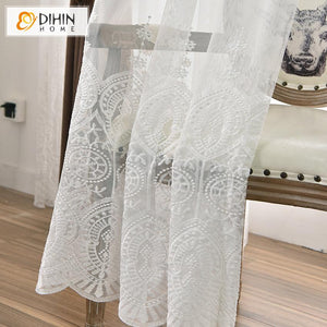 DIHIN HOME Modern Spliced Curtain High Quality Valance ,Blackout Curtains Grommet Window Curtain for Living Room ,52x84-inch,1 Panel