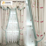 DIHINHOME Home Textile European Curtain DIHIN HOME Pastoral Flowers Embroidered Valance ,Blackout Curtains Grommet Window Curtain for Living Room ,52x84-inch,1 Panel