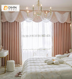 DIHINHOME Home Textile European Curtain DIHIN HOME Pink Color Velvet Luxurious Valance,Blackout Curtains Grommet Window Curtain for Living Room,1 Panel