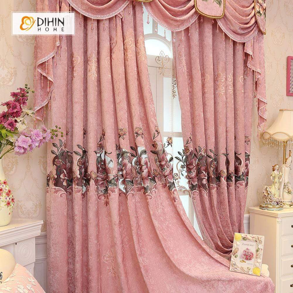 Designart 'Blossom Pink LV' Floral Blackout Curtain Panel, Size: 52 x 84