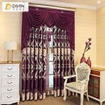 DIHINHOME Home Textile European Curtain DIHIN HOME Purple Customized Embroirdered Valance ,Blackout Curtains Grommet Window Curtain for Living Room ,52x84-inch,1 Panel