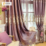 DIHINHOME Home Textile European Curtain DIHIN HOME Purple Embroidered,Blackout Curtains Grommet Window Curtain for Living Room ,52x84-inch,1 Panel