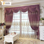 DIHINHOME Home Textile European Curtain DIHIN HOME Red Elegant Embroidered Valance ,Blackout Curtains Grommet Window Curtain for Living Room ,52x84-inch,1 Panel