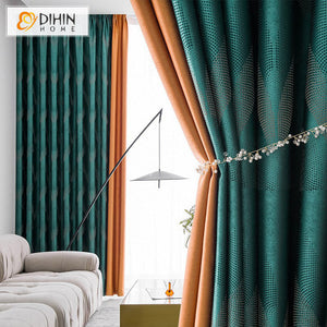 DIHIN HOME Roral European Style Jacquard,Blackout Curtains Grommet Window Curtain for Living Room ,52x63-inch,1 Panel