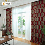 DIHINHOME Home Textile European Curtain DIHIN HOME Sick Chenille Printed,Blackout Grommet Window Curtain for Living Room ,52x63-inch,1 Panel