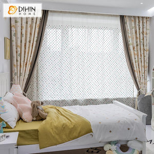 DIHINHOME Home Textile Kid's Curtain Copy of DIHIN HOME Cartoon Sailing Boat Printed,Blackout Grommet Window Curtain for Living Room ,52x63-inch,1 PanelDIHIN HOME Cartoon Children Room Lovely Deer Printed,Blackout Grommet Window Curtain for Living Room ,52x63-inch,1 Panel