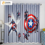 DIHINHOME Home Textile Kid's Curtain DIHIN HOME 3D Printed Captain America Blackout Curtains,Window Curtains Grommet Curtain For Living Room ,39x102-inch,2 Panels Included