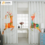 DIHINHOME Home Textile Kid's Curtain DIHIN HOME 3D Printed Cartoon Abstract Fawn Blackout Curtains,Window Curtains Grommet Curtain For Living Room ,39x102-inch,2 Panels Included