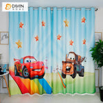 DIHINHOME Home Textile Kid's Curtain DIHIN HOME 3D Printed Cartoon Cars The Mcqueen Blackout Curtains,Window Curtains Grommet Curtain For Living Room ,39x102-inch,2 Panels Included