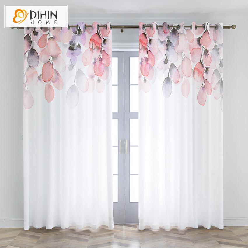 DIHINHOME Home Textile Kid's Curtain DIHIN HOME 3D Printed Gradient Color Blackout Curtains,Window Curtains Grommet Curtain For Living Room ,39x102-inch,2 Panels Included
