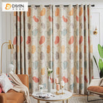 DIHINHOME Home Textile Kid's Curtain DIHIN HOME Cartoon Abstract Geometric,Blackout Curtains Grommet Window Curtain for Living Room,52x63-inch,1 Panel
