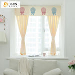 DIHIN HOME Cartoon Beige Color Printed Curtain With Valance,Blackout Curtains Grommet Window Curtain for Living Room ,52x84-inch,1 Panel