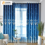 DIHINHOME Home Textile Kid's Curtain DIHIN HOME Cartoon Blue Astronaut Printed,Blackout Curtains Grommet Window Curtain for Living Room ,52x63-inch,1 Panel