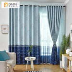 DIHIN HOME Cartoon Blue Color Printed,Blackout Curtains Grommet Window Curtain for Living Room ,52x63-inch,1 Panel
