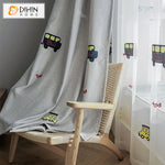 DIHINHOME Home Textile Kid's Curtain DIHIN HOME Cartoon Cars Embroidered,Blackout Curtains Grommet Window Curtain for Living Room,1 Panel