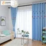 DIHINHOME Home Textile Kid's Curtain DIHIN HOME Cartoon Chandeliers Blue Color,Blackout Grommet Window Curtain for Living Room ,52x63-inch,1 Panel