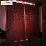 DIHIN HOME Cartoon Children Room Pink High Quality Curtain With White Lace,Blackout Curtains Grommet Window Curtain for Living Room ,52x84-inch,1 Panel