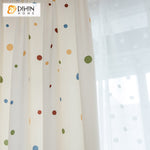 DIHINHOME Home Textile Kid's Curtain DIHIN HOME Cartoon Colorful Dots Printed,Blackout Grommet Window Curtain for Living Room,1 Panel