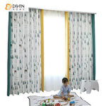 DIHIN HOME Cartoon Forest and Deer Printed,Blackout Grommet Window Curtain for Living Room ,52x63-inch,1 Panel