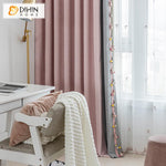 DIHIN HOME Cartoon Grey and Pink Curtains With Pony Toys,Blackout Grommet Window Curtain for Living Room ,52x63-inch,1 Panel