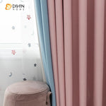 DIHIN HOME Cartoon Little Princess Blue and Pink Curtain With Valance,Blackout Curtains Grommet Window Curtain for Living Room ,52x84-inch,1 Panel