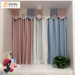 DIHIN HOME Cartoon Lovely Stars Colorful Striped Curtain With Valance,Blackout Curtains Grommet Window Curtain for Living Room ,52x84-inch,1 Panel