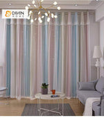 DIHIN HOME Cartoon Princess Lace Striped Blackout Curtains With Sheer Curtain,Blackout Grommet Window Curtain for Living Room ,52x63-inch,1 Panel