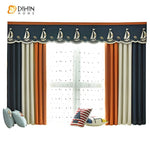 DIHIN HOME Cartoon Sailing Boat Curtain With Valance,Blackout Curtains Grommet Window Curtain for Living Room ,52x84-inch,1 Panel