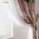 DIHINHOME Home Textile Kid's Curtain DIHIN HOME Cartoon Swan Printed,Blackout Grommet Window Curtain for Living Room ,52x63-inch,1 Panel