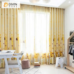 DIHIN HOME Cartoon Yellow Giraffe Printed Curtains，Blackout Grommet Window Curtain for Living Room ,52x63-inch,1 Panel