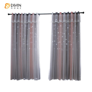 DIHINHOME Home Textile Kid's Curtain DIHIN HOME Children Colorful Fabric,Blackout Curtains Grommet Window Curtain for Living Room,1 Panel