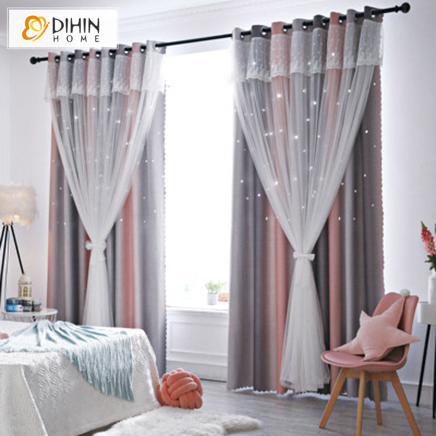DIHINHOME Home Textile Kid's Curtain DIHIN HOME Children Colorful Fabric,Blackout Curtains Grommet Window Curtain for Living Room,1 Panel