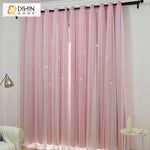 DIHINHOME Home Textile Kid's Curtain DIHIN HOME Children Pink Color,Blackout Curtains Grommet Window Curtain for Living Room,1 Panel