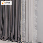 DIHINHOME Home Textile Kid's Curtain DIHIN HOME Children Room Grey Color Curtains,Blackout Grommet Window Curtain for Living Room ,52x63-inch,1 Panel
