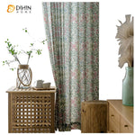 DIHIN HOME Garden Printed Half Blackout Curtains，Blackout Grommet Window Curtain for Living Room ,52x63-inch,1 Panel