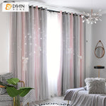 DIHIN HOME Modern Customized Window Shade Gradient Stripe Double Layer Curtain With White Lace,Blackout Curtains Grommet Window Curtain for Living Room ,52x84-inch,1 Panel