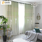 DIHIN HOME Modern Double Layer White Bow Clasp Green Curtain With White Lace,Blackout Curtains Grommet Window Curtain for Living Room ,52x84-inch,1 Panel