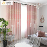 DIHIN HOME Modern Double Layer White Bow Clasp Pink Curtain With White Lace,Blackout Curtains Grommet Window Curtain for Living Room ,52x84-inch,1 Panel