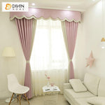 DIHIN HOME Modern Pink Lovely Fashion Curtain With Valance,Blackout Curtains Grommet Window Curtain for Living Room ,52x84-inch,1 Panel