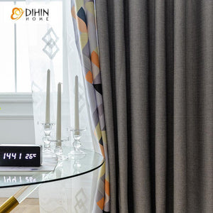 DIHINHOME Home Textile Modern Curtain Copy of DIHIN HOME Fashion Geometric Spliced Curtains，Blackout Grommet Window Curtain for Living Room ,52x63-inch,1 Panel