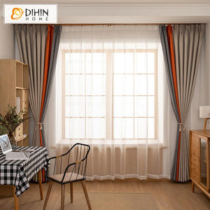 DIHINHOME Home Textile Modern Curtain Copy of DIHIN HOME Modern British Style Jacquard,Blackout Grommet Window Curtain for Living Room ,52x63-inch,1 Panel