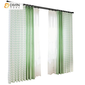 DIHINHOME Home Textile Modern Curtain Copy of DIHIN HOME Modern Cotton Linen Striped,Blackout Grommet Window Curtain for Living Room ,52x63-inch,1 Panel